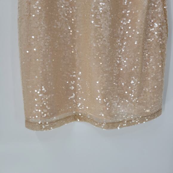 A New Day Womens Sequin Tank Top Medium Cream Sleeveless V Neck Holiday Party - Picture 8 of 12